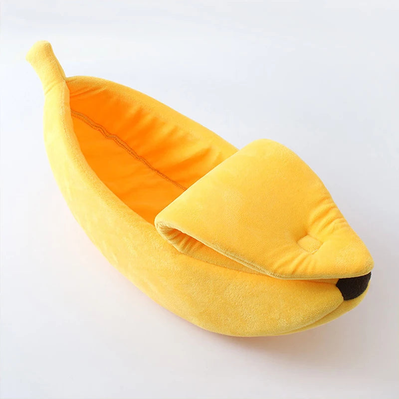 Warm Banana Shaped Dog Cat Bed Cozy Basket Puppy Kittens Cushion Kennel Portable Pet Sleeping Mat Bed Cats Supplies Happy Tails