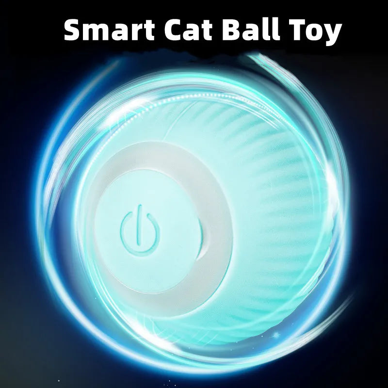 Electric Cat Ball Toys Automatic Rolling Smart Cat Toys Interactive for Cats Training Self-moving Kitten Toys for Indoor Playing Happy Tails